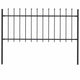 Vidaxl Garden Fence con lance Top 1,8 m in acciaio nero