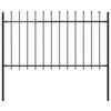 Vidaxl Garden Fence con lance Top 1,7x1 m in acciaio nero