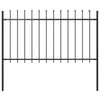 Vidaxl Garden Fence con lance Top 1,8 m in acciaio nero