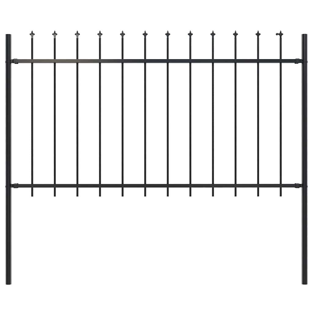 Vidaxl Garden Fence con lance Top 1,8 m in acciaio nero
