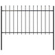 Vidaxl Garden Fence con lance Top 1,8 m in acciaio nero