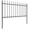 Vidaxl Garden Fence con lance Top 1,8 m in acciaio nero