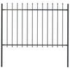 Vidaxl Garden Fence con Spears Top 1,7x1,2 m in acciaio nero