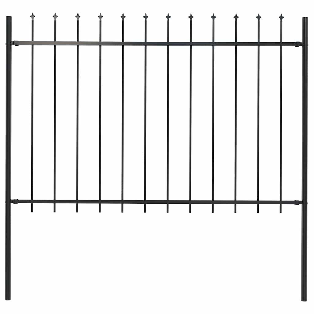 Vidaxl Garden Fence con lance Top 1,8 m in acciaio nero