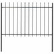 Vidaxl Garden Fence con lance Top 1,8 m in acciaio nero