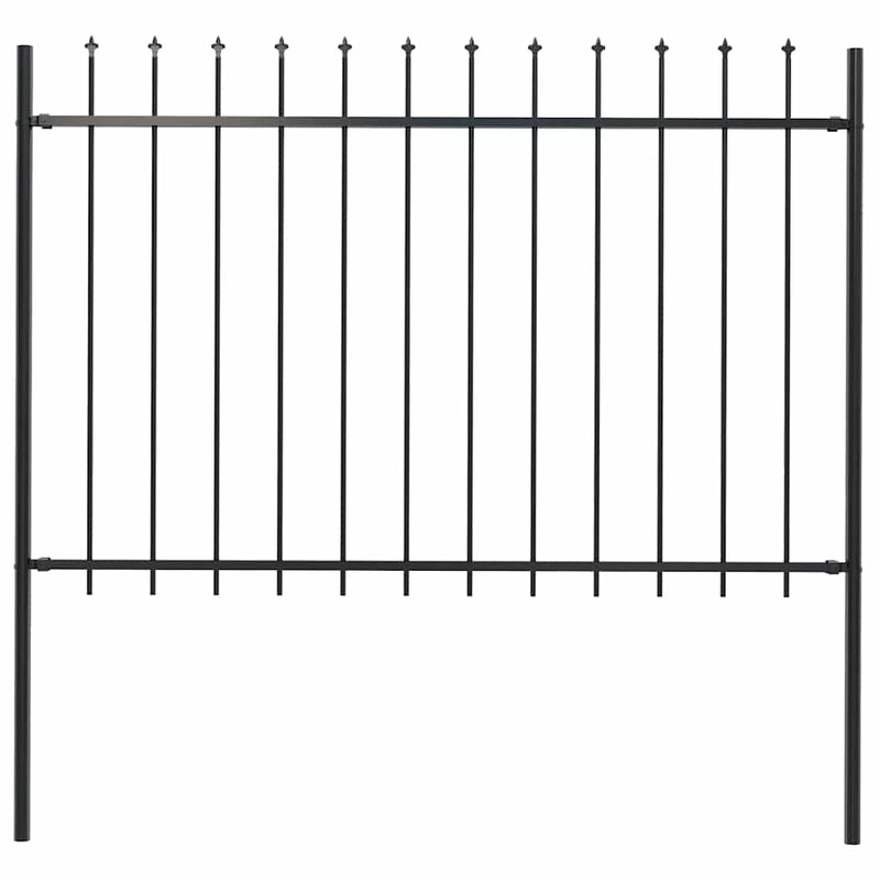 Vidaxl Garden Fence With Spears Top 1.8 m de acero negro