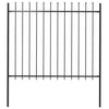 Vidaxl Garden Fence con lance Top 1,8 m in acciaio nero