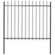 Vidaxl Garden Fence con lance Top 1,8 m in acciaio nero