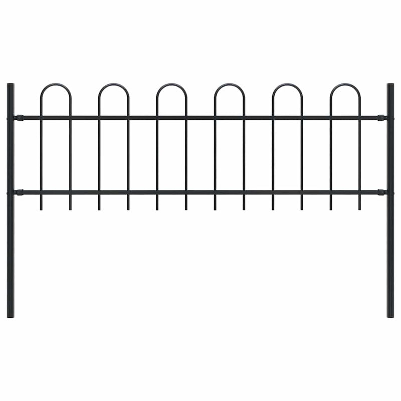 Valla de jardín Vidaxl con negro de acero de 1.8 m de 1,8 m redondo