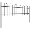 Vidaxl Garden Fence con negro redondo de 1,7 m de acero negro