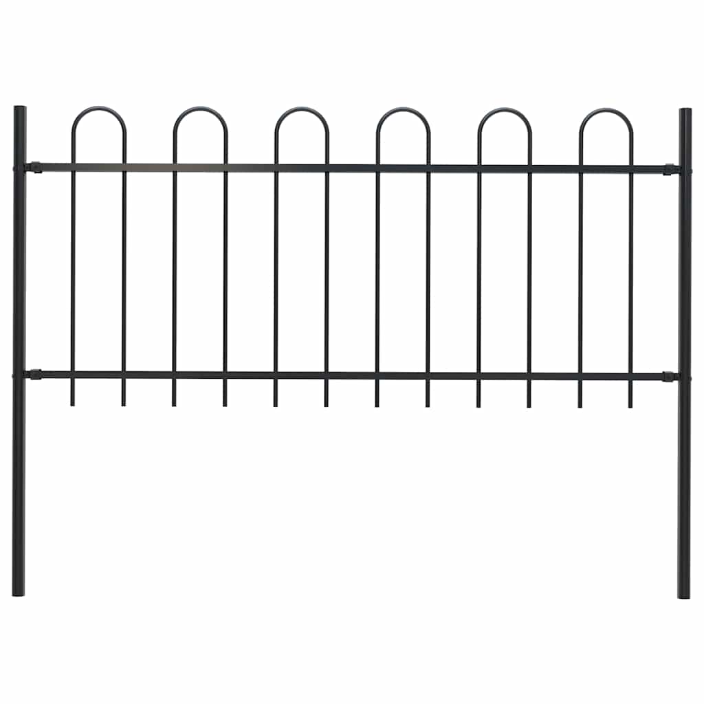 Valla de jardín Vidaxl con negro de acero de 1.8 m de 1,8 m redondo