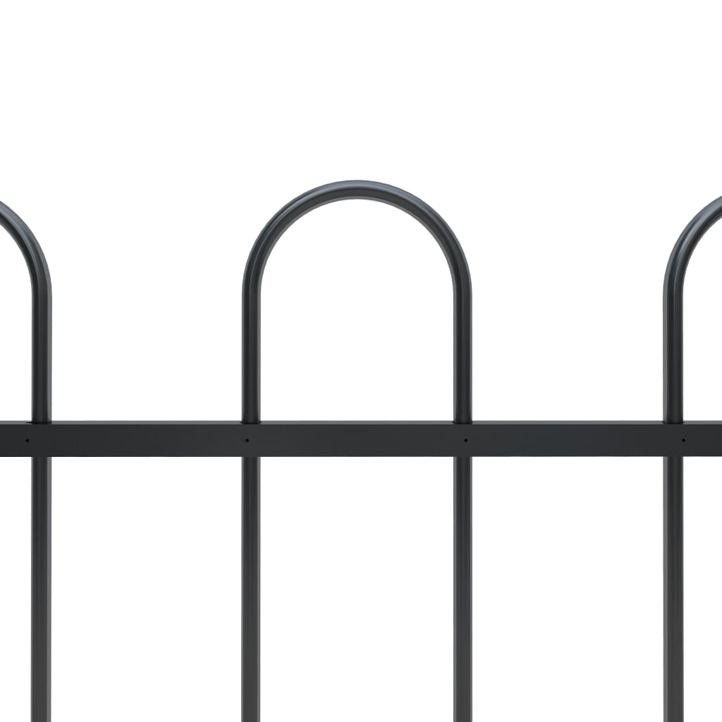 Vidaxl Garden Fence con top rotondo 1,7 m in acciaio nero