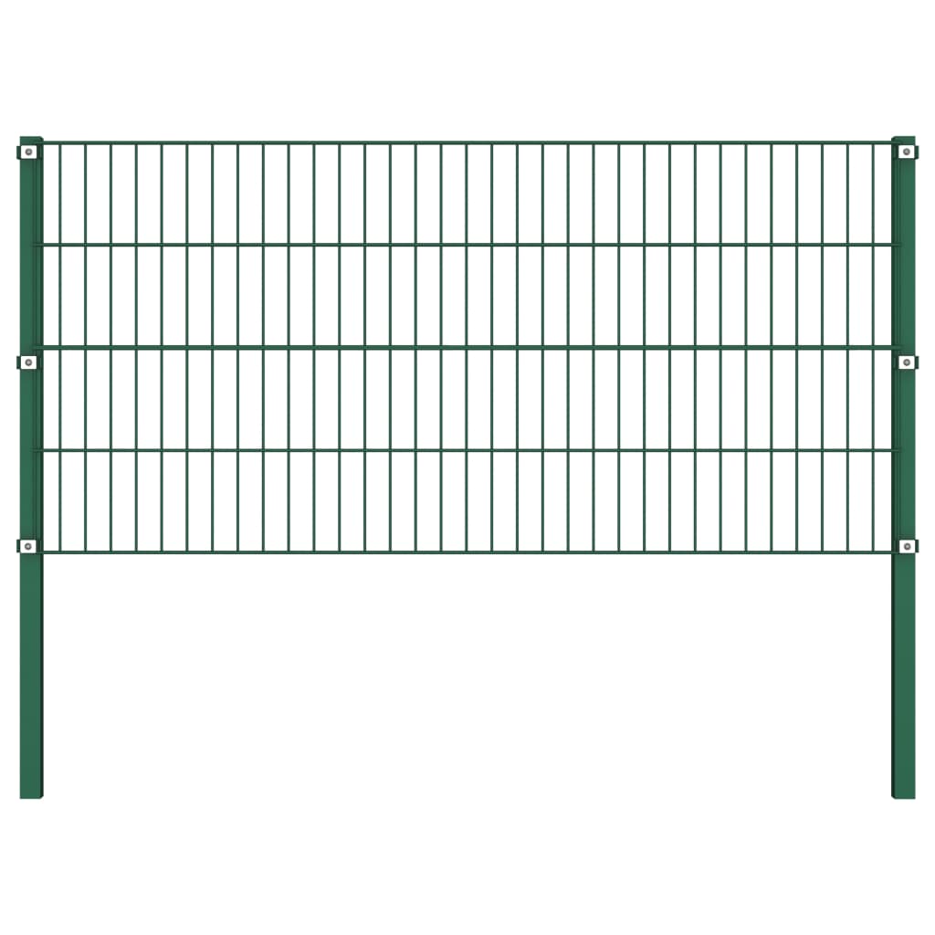 Pannello di recinzione Vidaxl con post 1.7x0,8 m di ferro verde