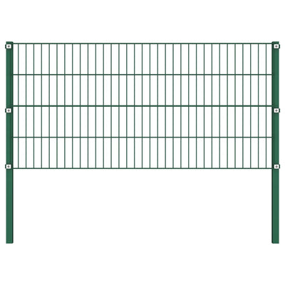 Panel de cerca de Vidaxl con postes 1.7x0.8 m de hierro verde