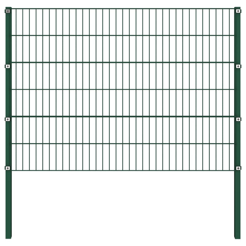 Panel de cerca de Vidaxl con postes 1.7x1.2 m de hierro verde
