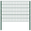 Pannello di recinzione Vidaxl con pali 1.7x1.2 m Green di ferro