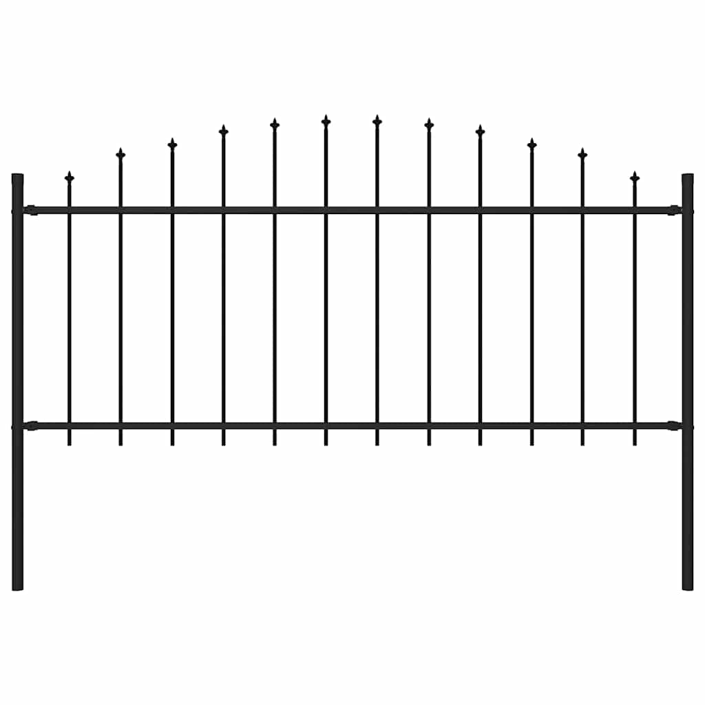 Recinzione da giardino Vidaxxl con punta a lancia (0,5-0,75)x1,7 m in acciaio nero
