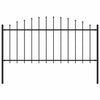 Valla de jardín vidaxxl con punta de lanza (0,5-0,75)x1,7 m acero negro
