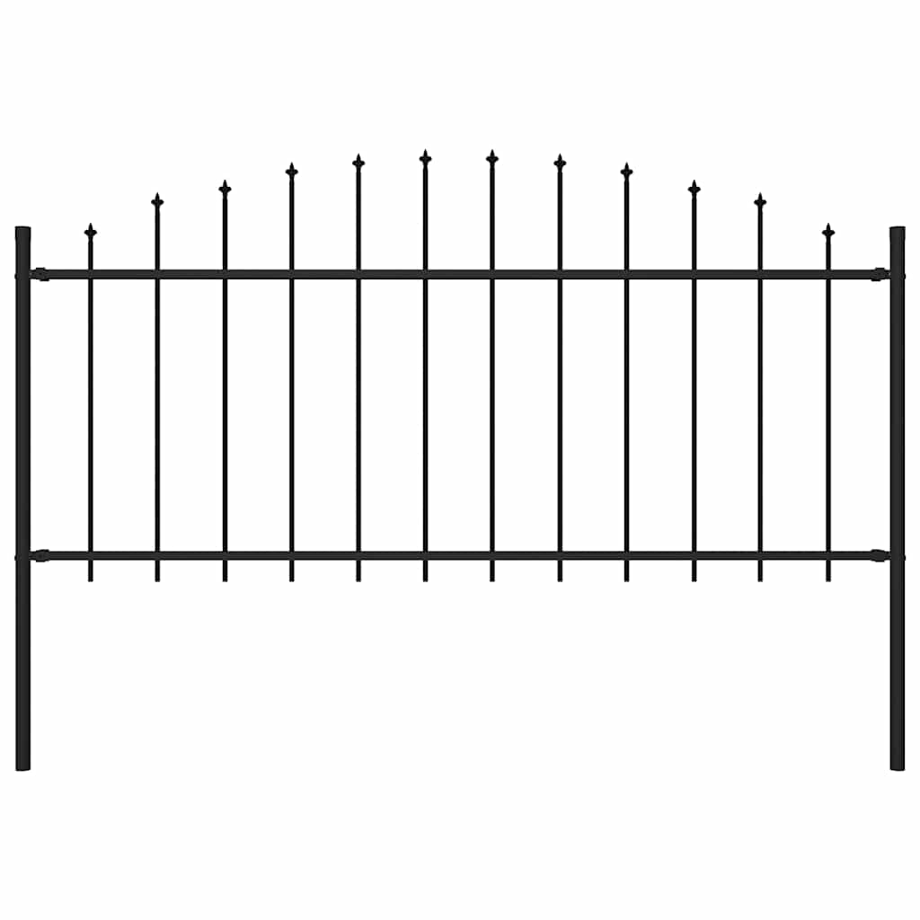 Valla de jardín vidaxxl con punta de lanza (0,5-0,75)x1,7 m acero negro