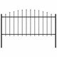 Valla de jardín vidaxxl con punta de lanza (0,5-0,75)x1,7 m acero negro