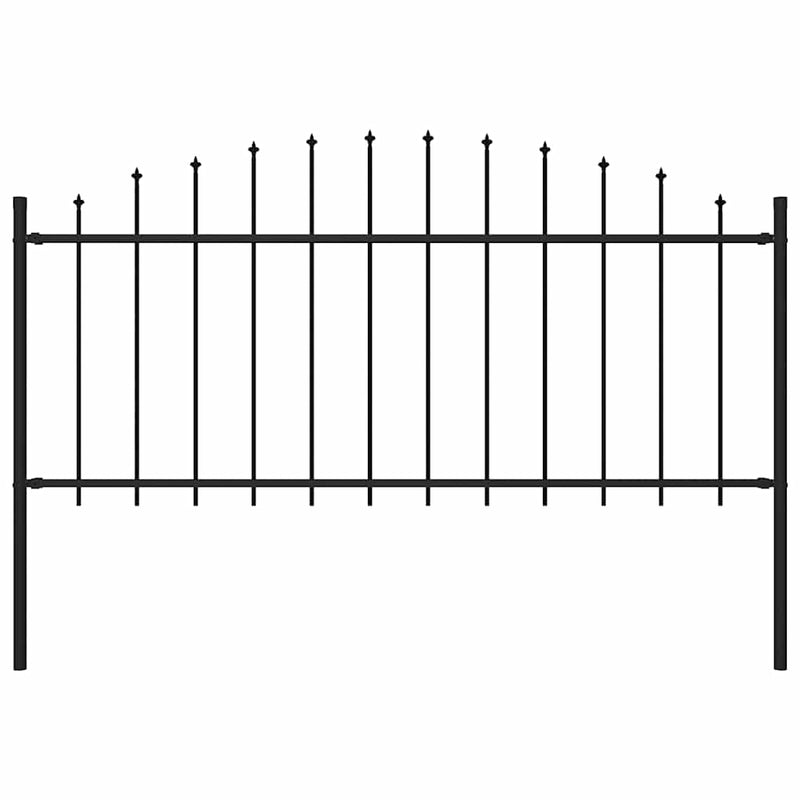 Valla de jardín vidaxxl con punta de lanza (0,5-0,75)x1,7 m acero negro