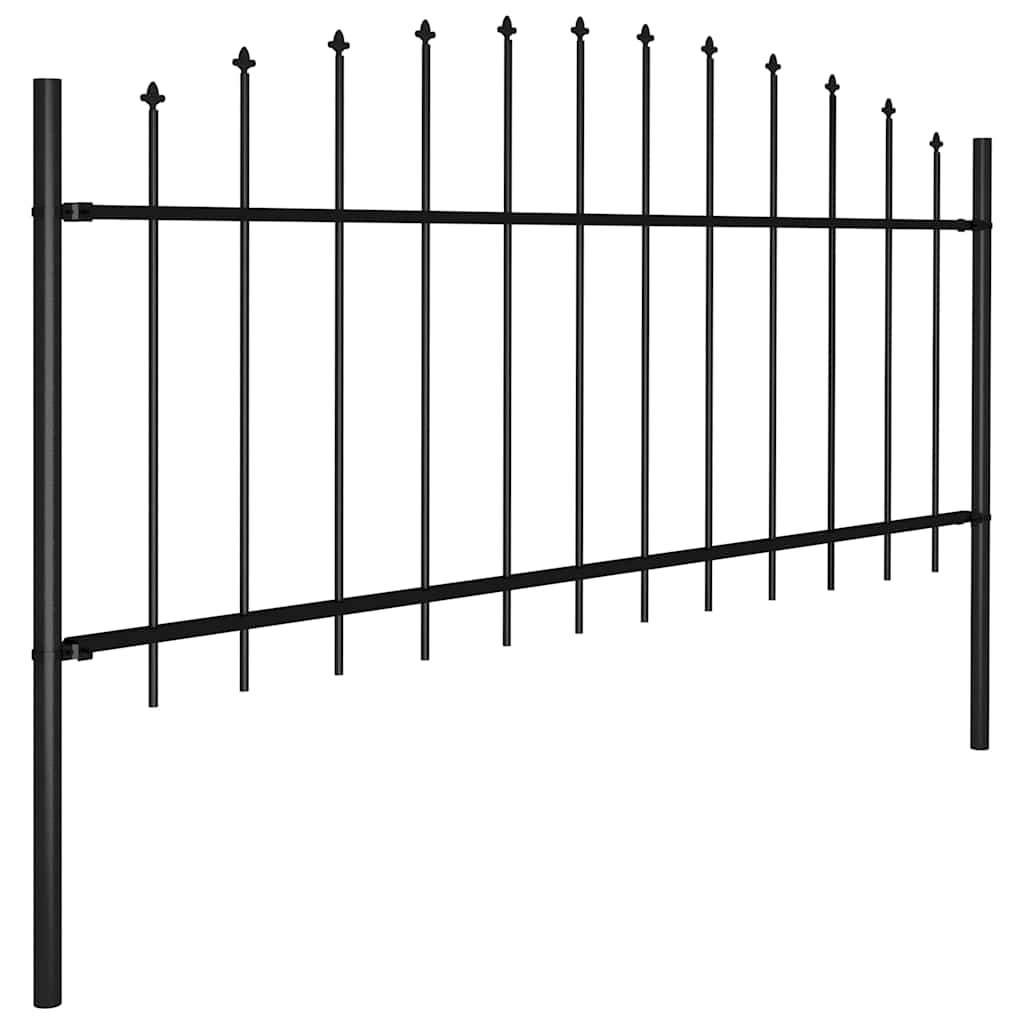 Valla de jardín vidaxxl con punta de lanza (0,5-0,75)x1,7 m acero negro