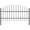 Vidaxl Garden Fence con Spears Top (0,75-1) x1,7 m in acciaio nero