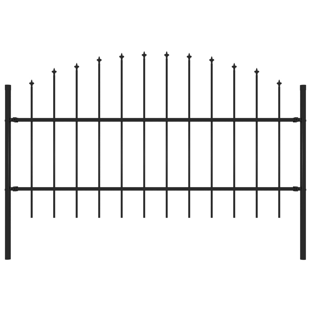 Vidaxl Garden Fence With Spears Top (0.75-1) x1.7 m de acero negro