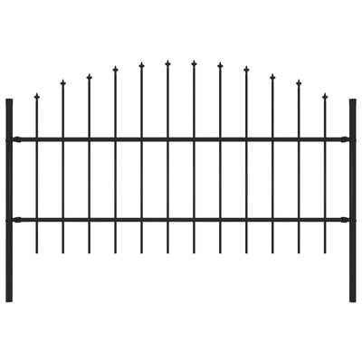 Vidaxl Garden Fence With Spears Top (0.75-1) x1.7 m de acero negro