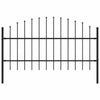 Vidaxl Garden Fence With Spears Top (0.75-1) x1.7 m de acero negro