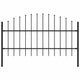 Vidaxl Garden Fence con Spears Top (0,75-1) x1,7 m in acciaio nero