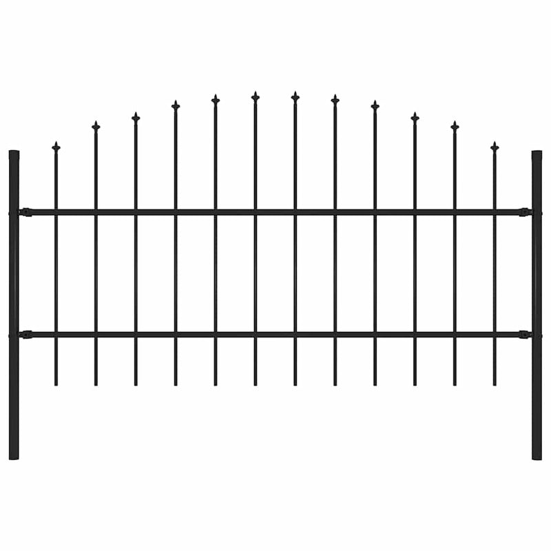 Vidaxl Garden Fence With Spears Top (0.75-1) x1.7 m de acero negro