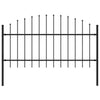 Vidaxl Garden Fence With Spears Top (1-1.25) x1.7 m de acero negro
