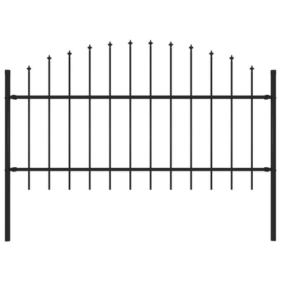 Vidaxl Garden Fence With Spears Top (1-1.25) x1.7 m de acero negro