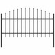 Vidaxl Garden Fence con Spears Top (1-1,25) x1,7 m in acciaio nero