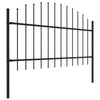 Vidaxl Garden Fence con Spears Top (1-1,25) x1,7 m in acciaio nero