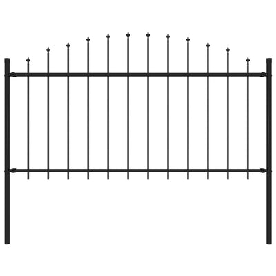 Vidaxl Garden Fence With Spears Top (1.25-1.5) x1.7 m de acero negro