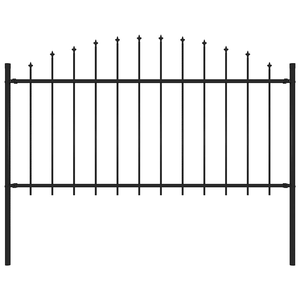 Vidaxl Garden Fence con Spears Top (1.25-1.5) x1,7 m in acciaio nero