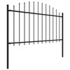 Vidaxl Garden Fence With Spears Top (1.25-1.5) x1.7 m de acero negro