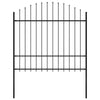 Vidaxl Garden Fence con Spears Top (1,5-1,75) x1,7 m in acciaio nero