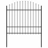 Vidaxl Garden Fence con Spears Top (1,5-1,75) x1,7 m in acciaio nero