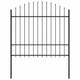 Vidaxl Garden Fence con Spears Top (1,5-1,75) x1,7 m in acciaio nero