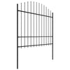 Vidaxl Garden Fence con Spears Top (1,5-1,75) x1,7 m in acciaio nero