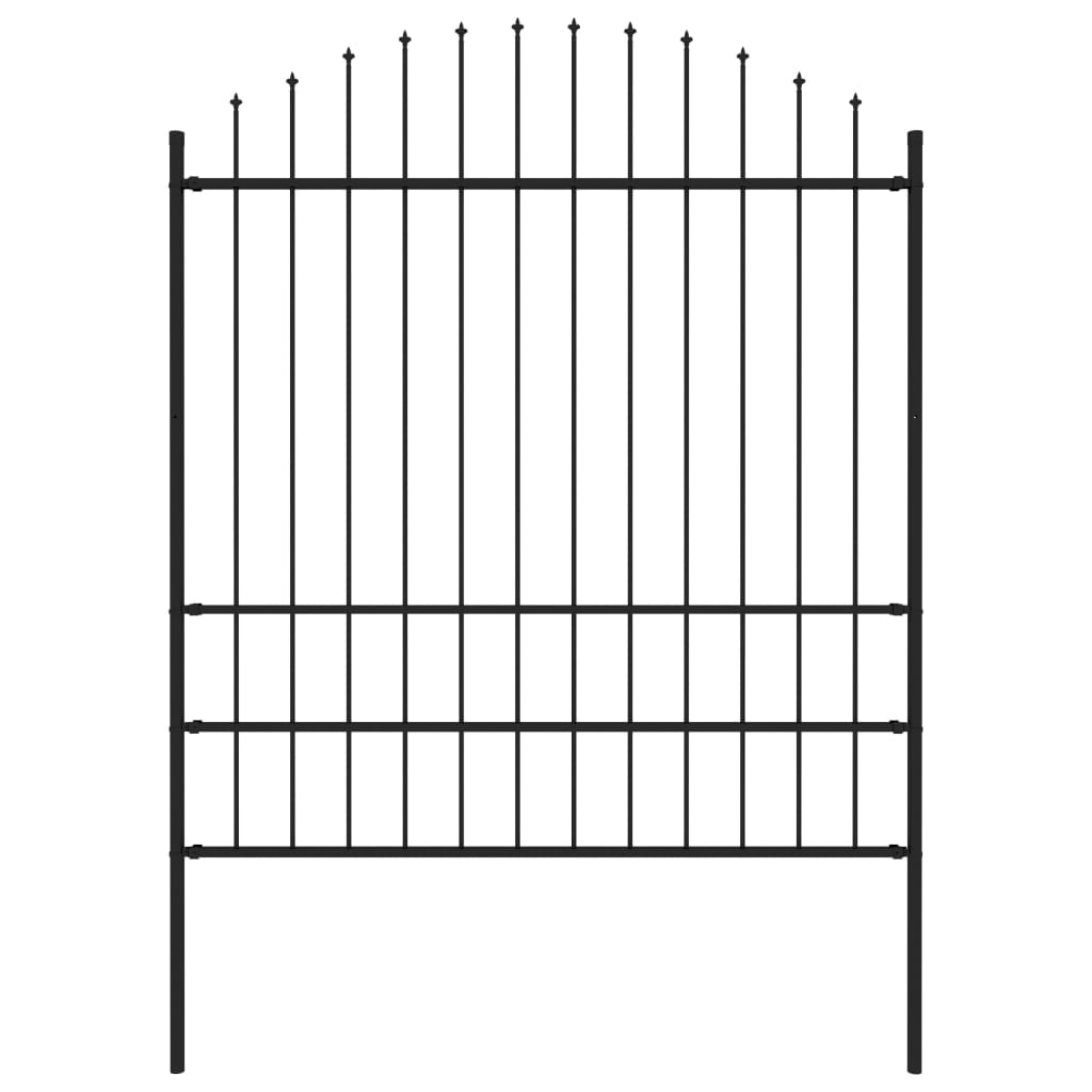 Vidaxl Garden Fence With Spears Top (1.75-2) x1.7 m de acero negro