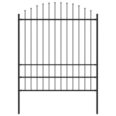 Vidaxl Garden Fence With Spears Top (1.75-2) x1.7 m de acero negro