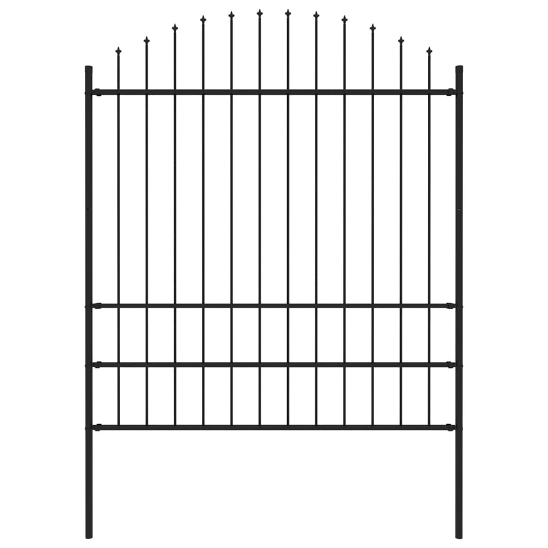 Vidaxl Garden Fence con Spears Top (1,75-2) x1,7 m in acciaio nero
