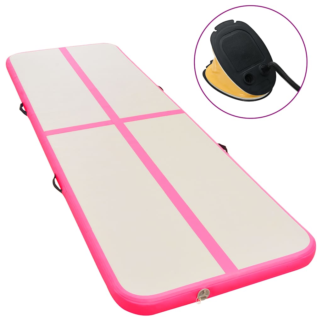 Vidaxl ginnastics tappetino con pompa gonfiabile 600x100x10 cm Pink