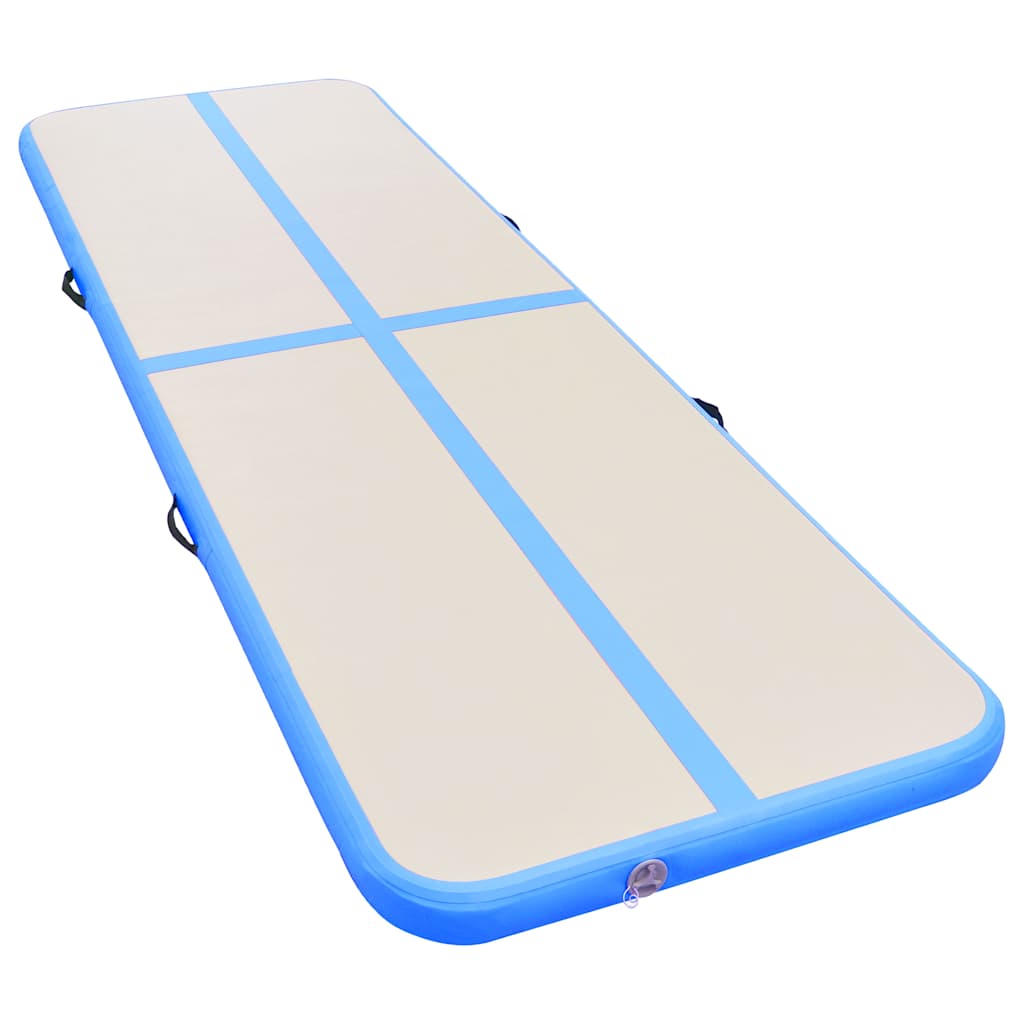 Vidaxl ginnastics tappetino con pompa gonfiabile 800x100x10 cm blu blu