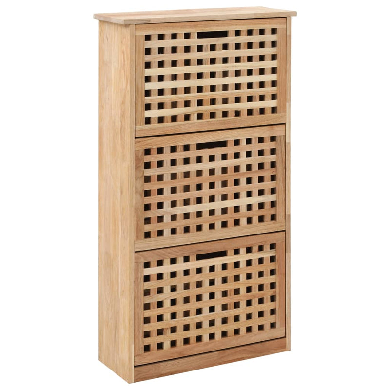 Vidaxl Cabinet da scarpe 55x20x104 cm Legno di noce solido