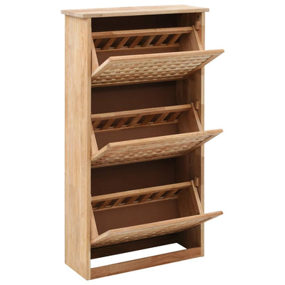 Vidaxl Cabinet da scarpe 55x20x104 cm Legno di noce solido